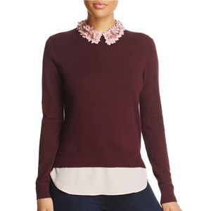 Ted Baker Nansea floral collar sweater 3 M Oxblood